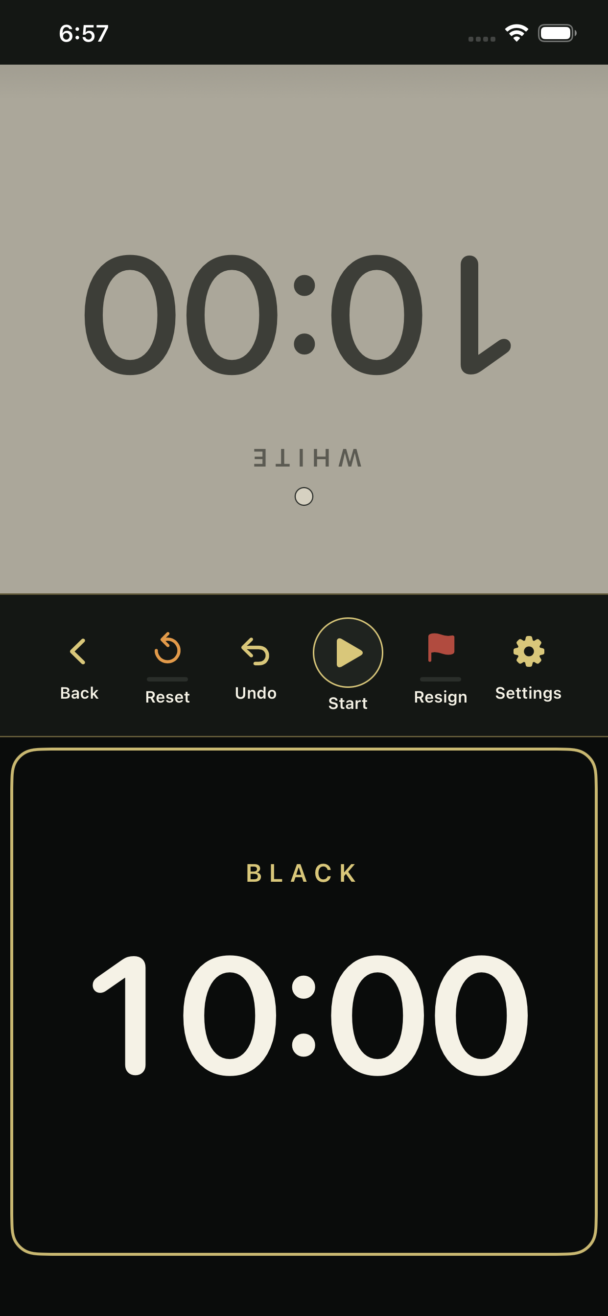 Go Clock Pro live game clock screen