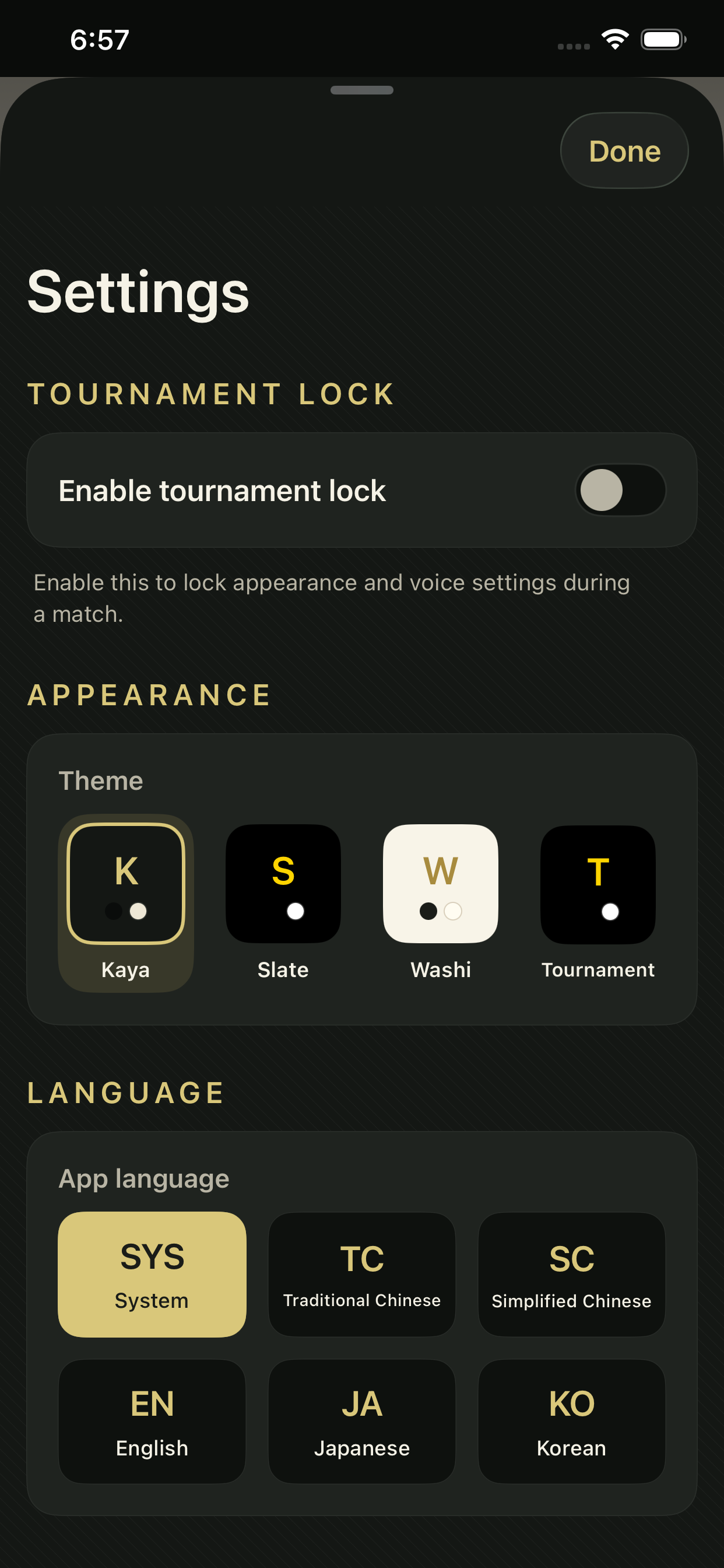 Go Clock Pro settings screen showing clock preferences